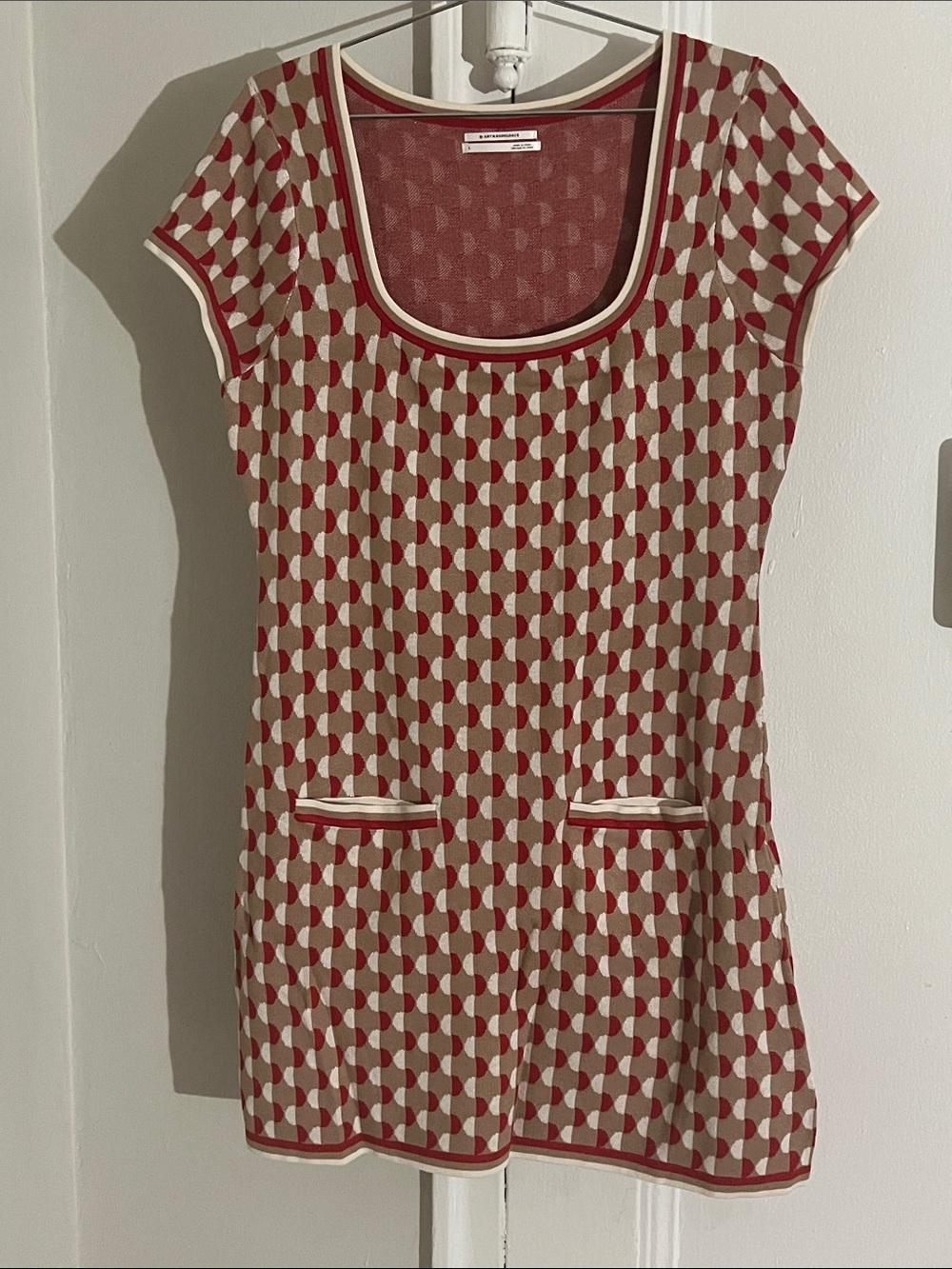 OBO~ Anthropologie Square-Neck Fit & Flare Sweater Mini Dress